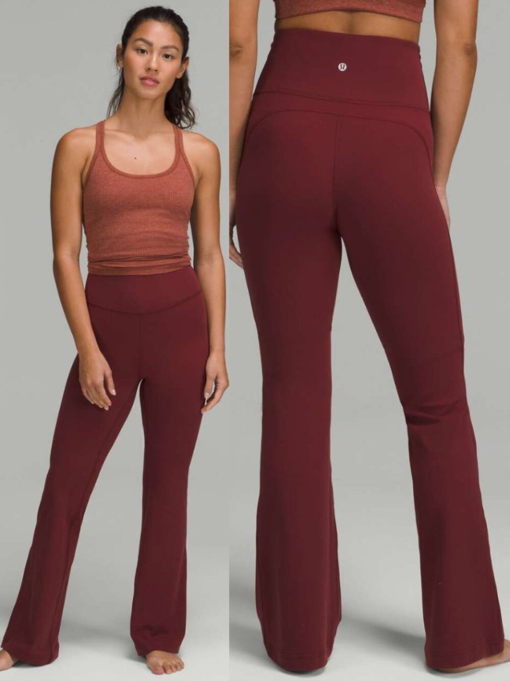 Lululemon Maroon Nulu Super High Rise Groove Flare Pants